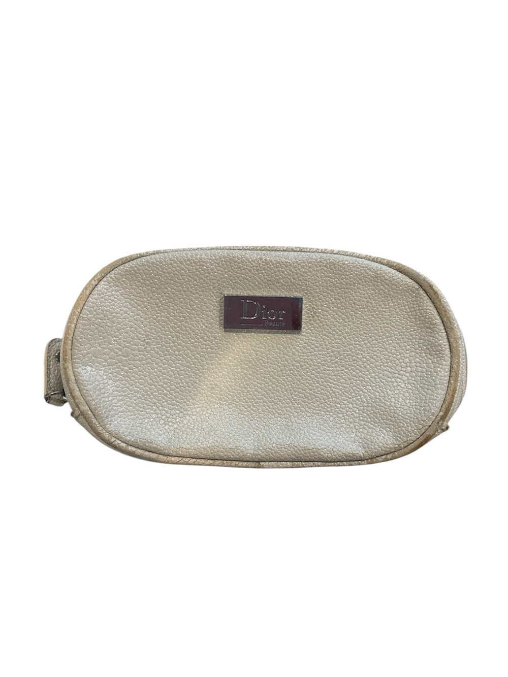 Dior Taupe‎ Pebbled Leather Cosmetic Case